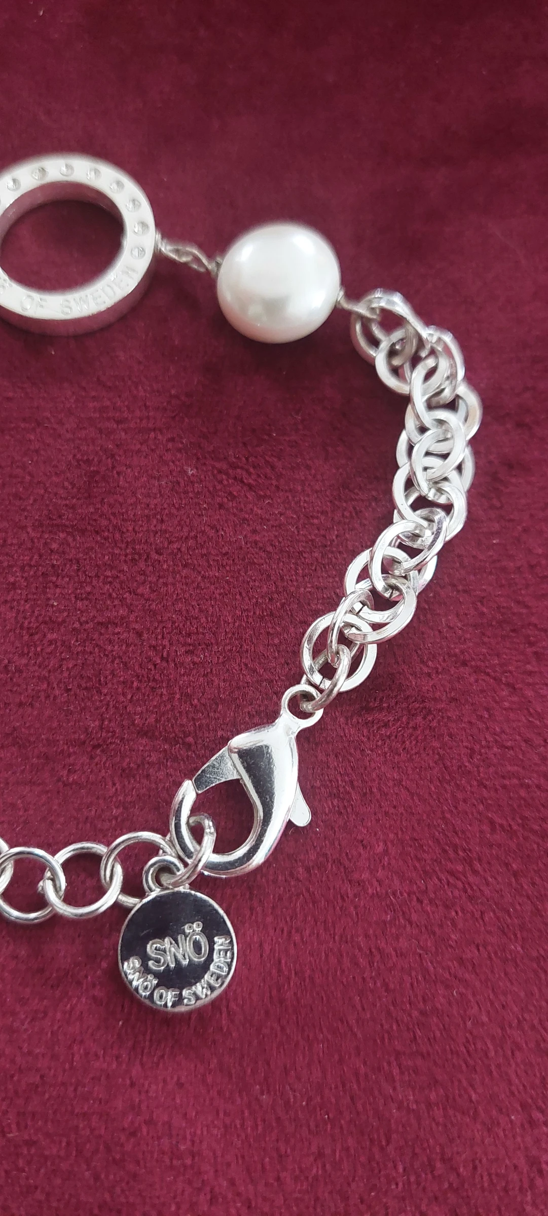 Prachtige SNÖ OF SWEDEN zilveren armband met parels – Zeer goede staat – photo 3